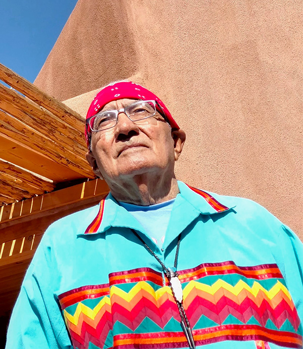 A colorful image of Native American Elder and Holyman, Joseph Rael.